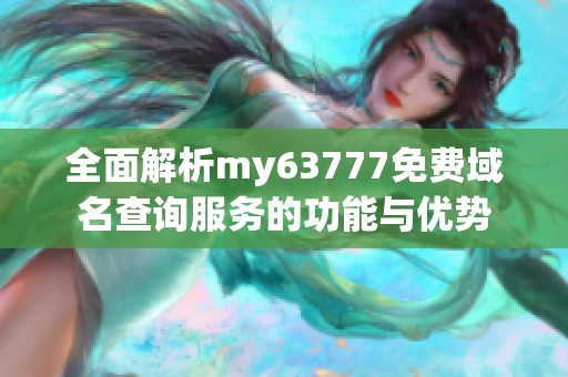 全面解析my63777免费域名查询服务的功能与优势