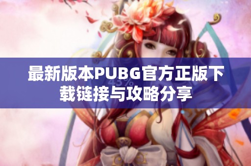 最新版本PUBG官方正版下载链接与攻略分享