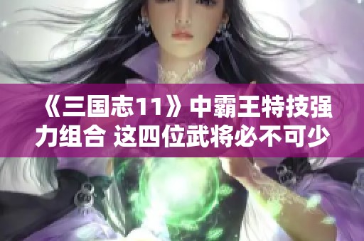 《三国志11》中霸王特技强力组合 这四位武将必不可少