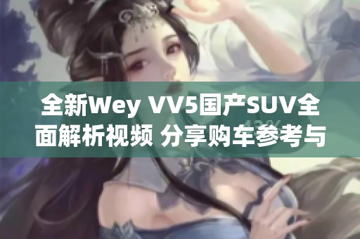 全新Wey VV5国产SUV全面解析视频 分享购车参考与体验心得