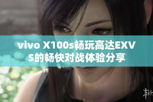 vivo X100s畅玩高达EXVS的畅快对战体验分享