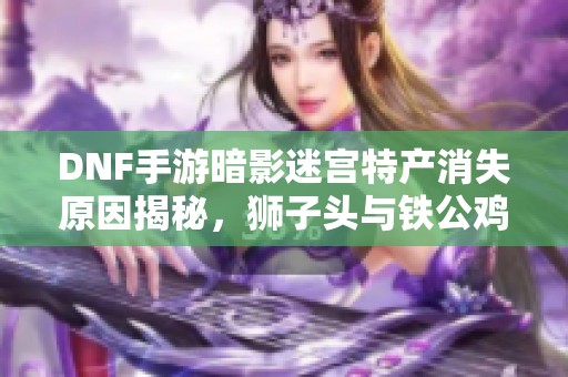 DNF手游暗影迷宫特产消失原因揭秘，狮子头与铁公鸡的归属为何成谜