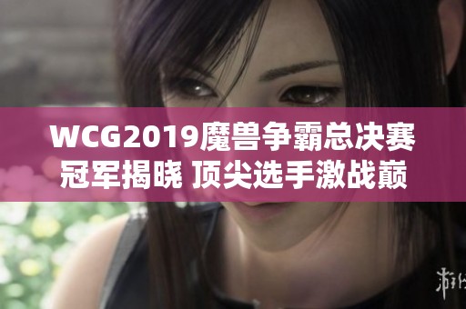 WCG2019魔兽争霸总决赛冠军揭晓 顶尖选手激战巅峰对决