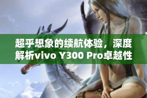 超乎想象的续航体验，深度解析vivo Y300 Pro卓越性能！