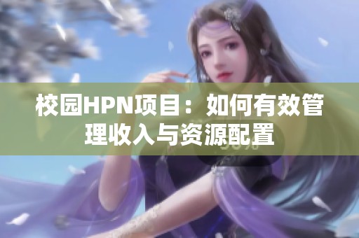 校园HPN项目：如何有效管理收入与资源配置