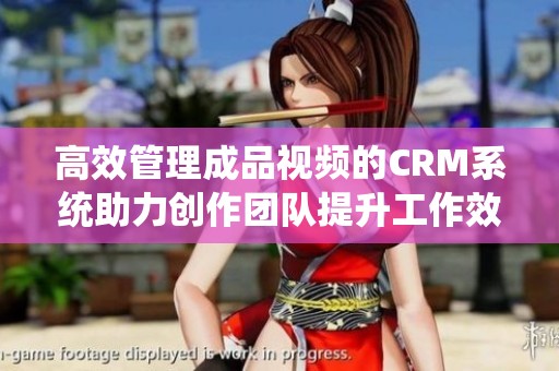 高效管理成品视频的CRM系统助力创作团队提升工作效率