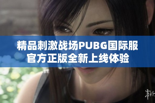 精品刺激战场PUBG国际服官方正版全新上线体验