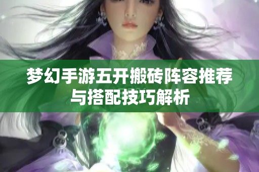 梦幻手游五开搬砖阵容推荐与搭配技巧解析