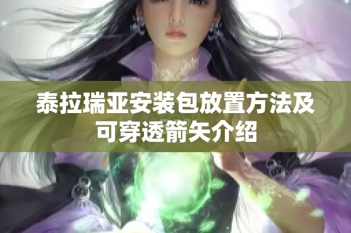 泰拉瑞亚安装包放置方法及可穿透箭矢介绍