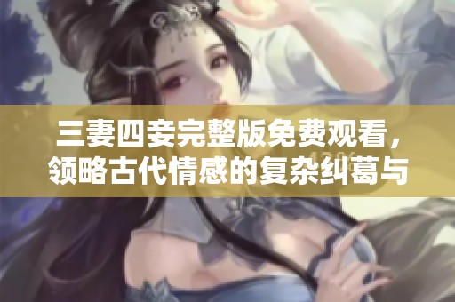 三妻四妾完整版免费观看，领略古代情感的复杂纠葛与人生百态