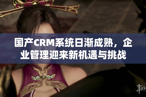 国产CRM系统日渐成熟，企业管理迎来新机遇与挑战