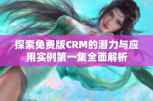 探索免费版CRM的潜力与应用实例第一集全面解析