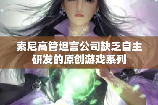 索尼高管坦言公司缺乏自主研发的原创游戏系列