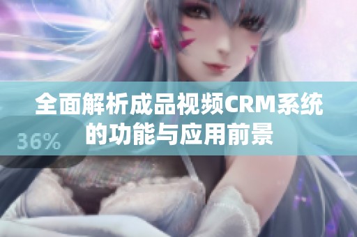 全面解析成品视频CRM系统的功能与应用前景