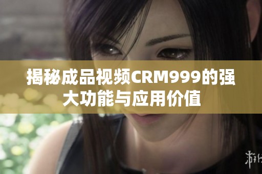 揭秘成品视频CRM999的强大功能与应用价值