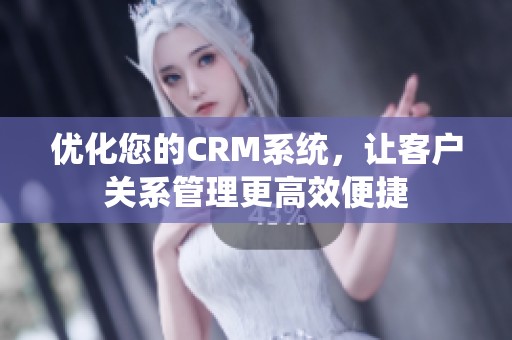 优化您的CRM系统，让客户关系管理更高效便捷