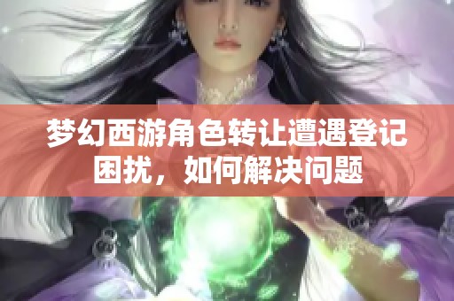 梦幻西游角色转让遭遇登记困扰，如何解决问题