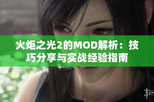 火炬之光2的MOD解析：技巧分享与实战经验指南